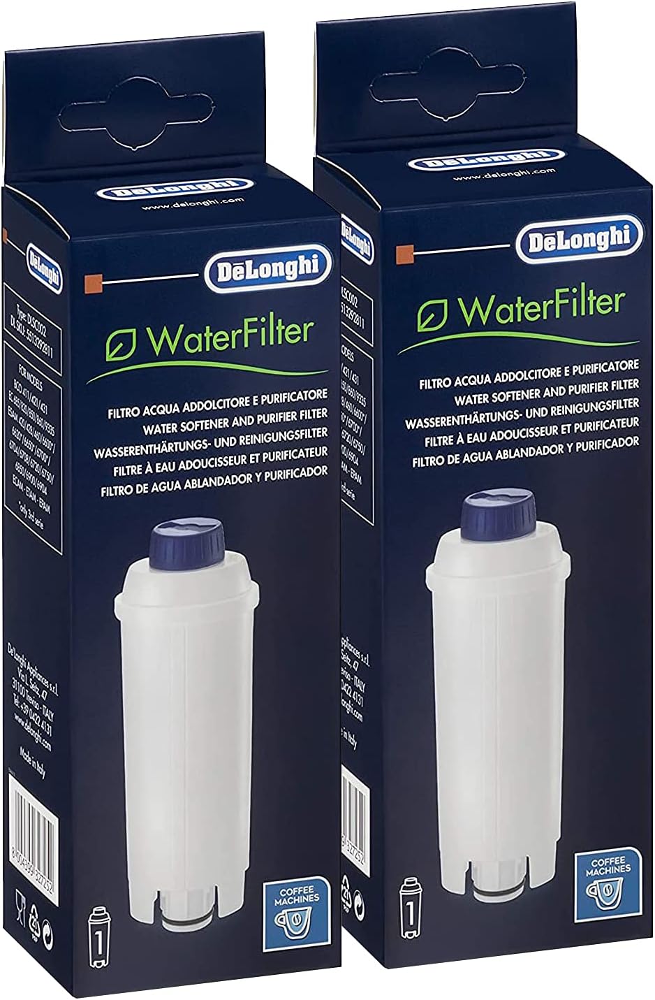 2x De'Longhi Original Ersatz Wasserfilter DLSC002 Filterkartuschen ESAM ECAM BCO