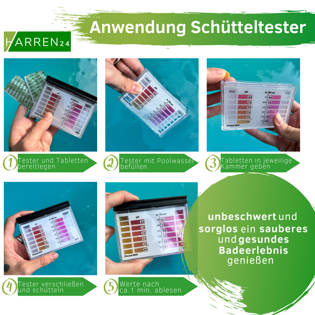 Pooltester Mini 100 für Ph-Wert und Chlor Messung inkl. 2x20 Tabletten DPD1/Phenol Red