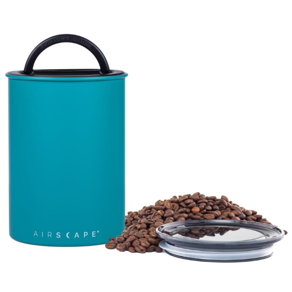 Airscape® Kaffeedose Aromabehälter luftdicht vakuum 500g Bauwollbeutel türkis