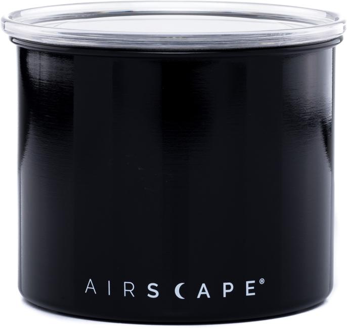 Airscape® Kaffeedose Aromabehälter luftdicht vakuum 250g Bauwollbeutel schwarz glänzend