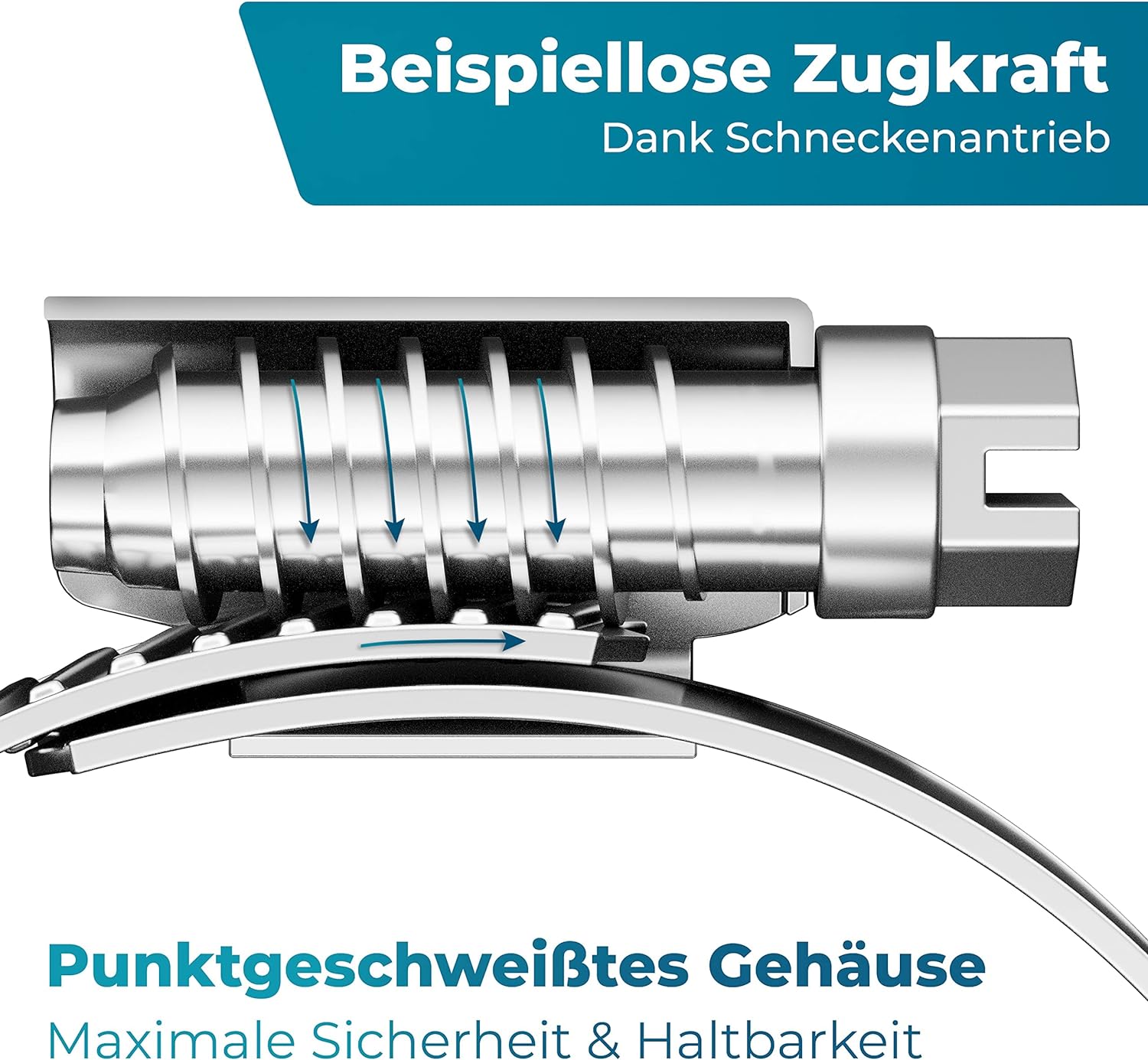 FIXXIA® Schlauchschellen [40-60mm] - rostfreier robuster Edelstahl - Schlauchklemme - Schlauchschelle für Pool, Garten, KFZ & Waschmaschine geeignet 6er-Pack