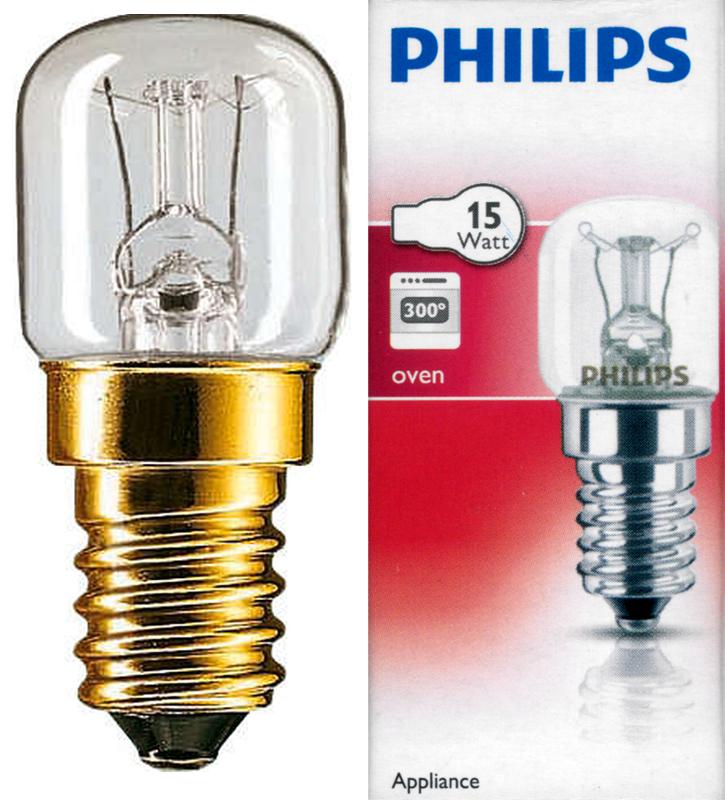 10x Philips Backofenlampe T22 300°C, E14 230V 15W 90lm 15kWh/1000h