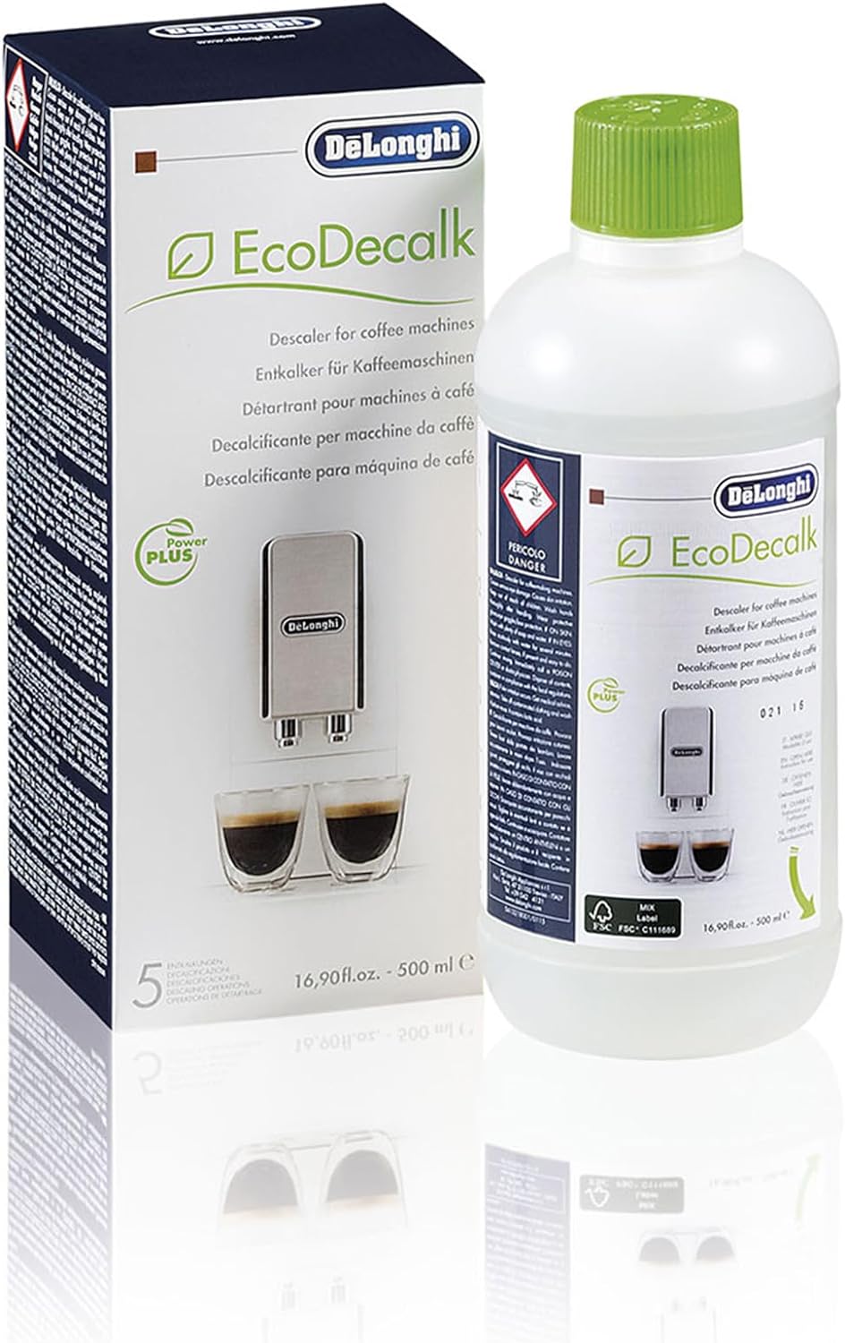 De'Longhi Original EcoDecalk DLSC 10x 500 ml, Entkalker für Kaffeemaschinen