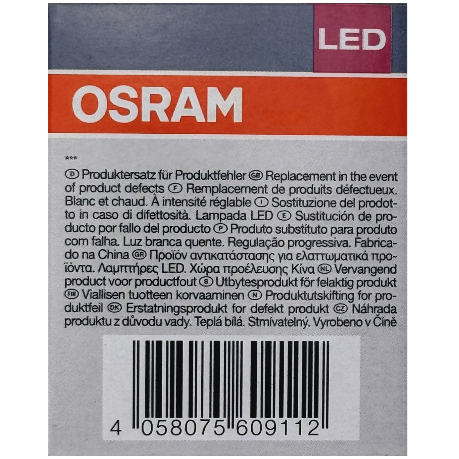 6x Osram Parathom LED Lampen PAR16, 80W, 3000K warm white, GU10, 575lm, dimmable